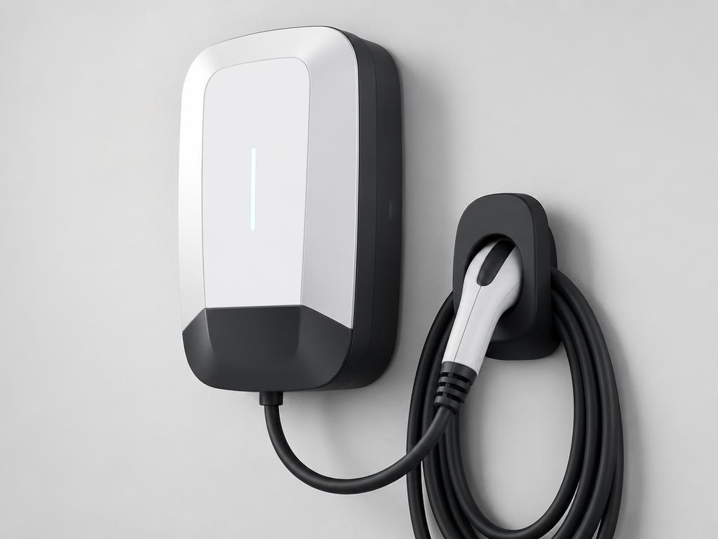 Home EV charger installed in a garage