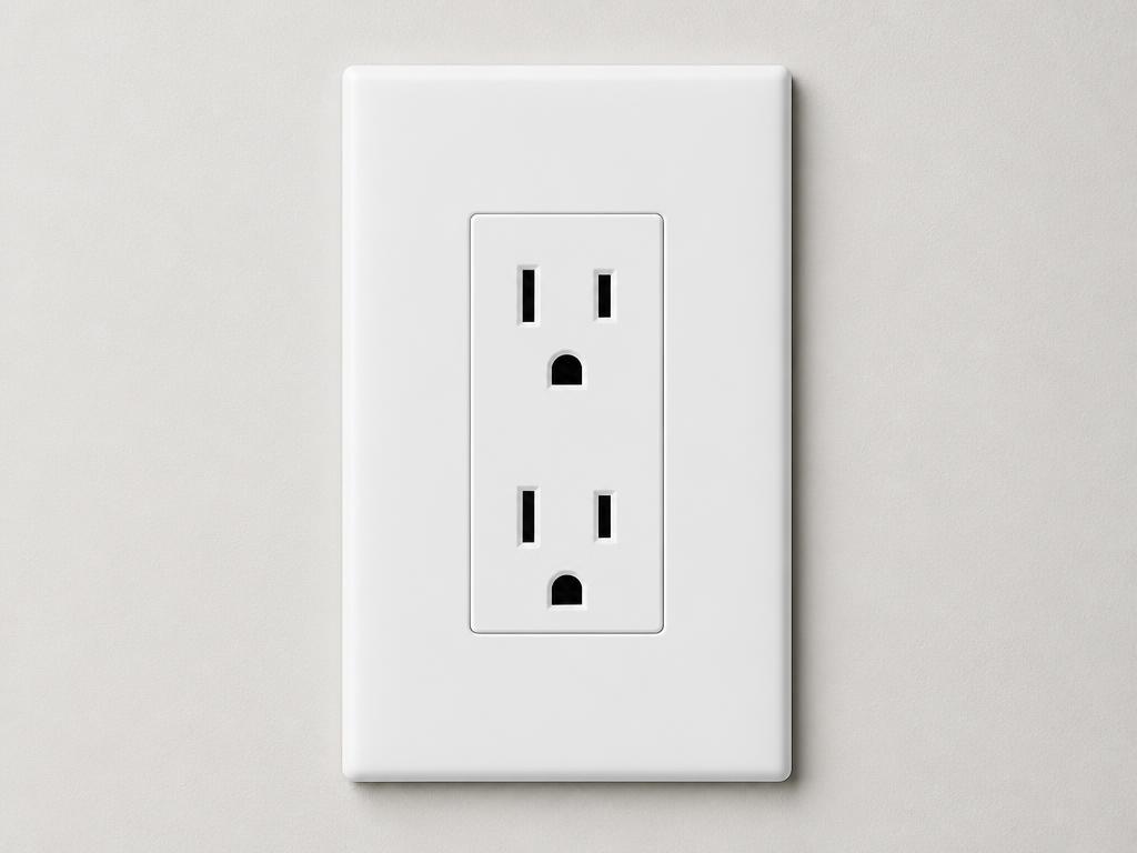 Modern residential wall outlet with USB ports