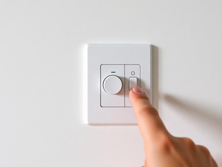 Modern residential wall switch with dimmer